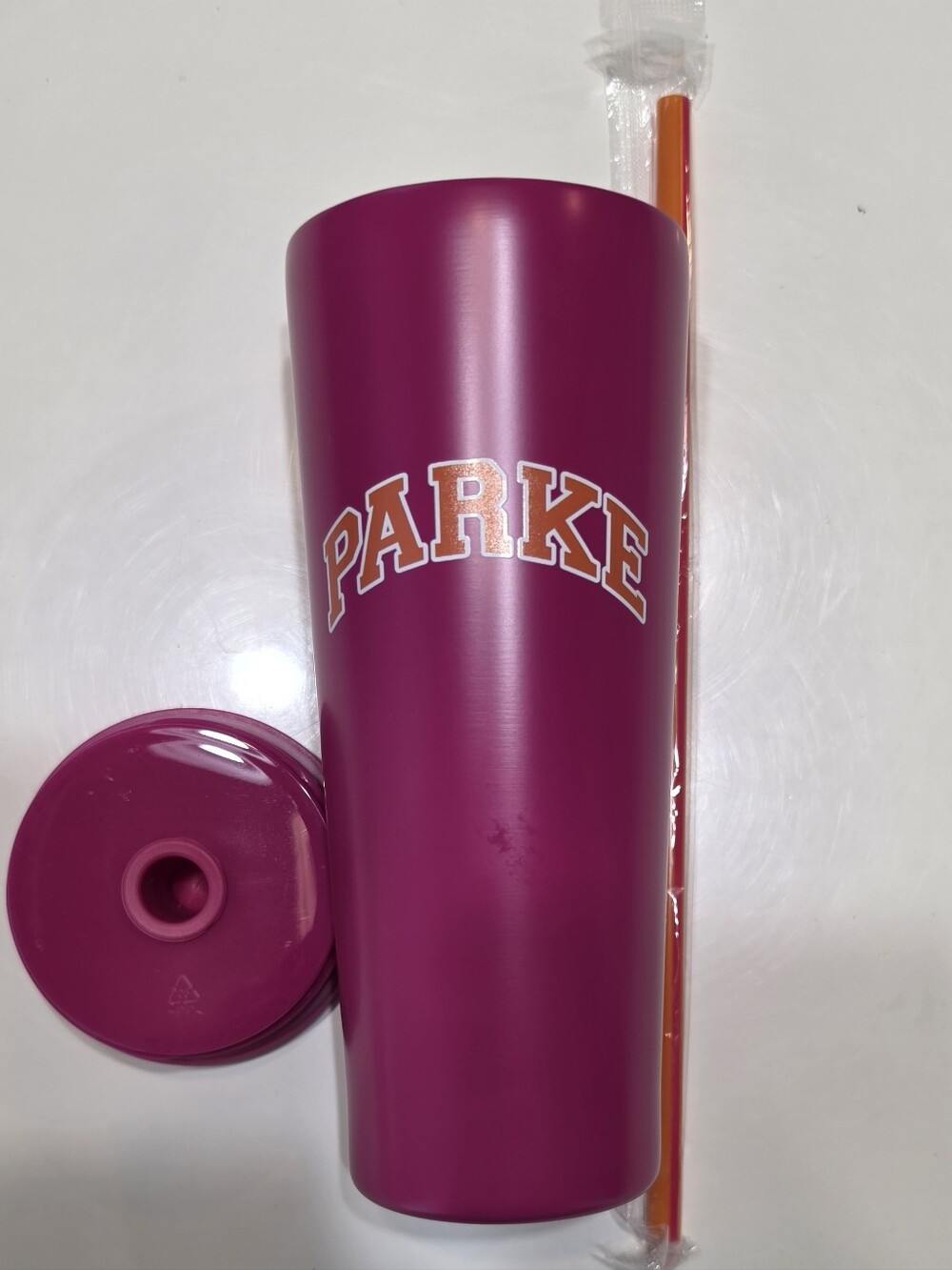 Parke X Dunkin' Collab Magenta Travel Tumbler with Lid and Straw NWOT